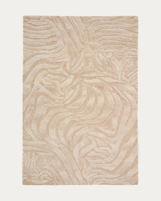 Tapis Tribet en laine jacquard à motif zèbre 200 X 300 cm