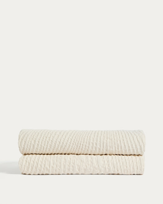 Couvre-lit Raylo 100 % coton avec structure à rayures pour lit de 150/160 cm