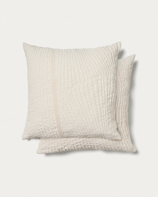 Ensemble Raylo de 2 housses de coussin 100 % coton avec structure et rayures 50 x 50 cm