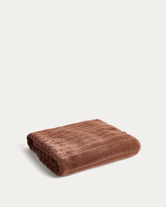 Serviette de toilette Navira 100 % coton marron foncé 50 x 90 cm