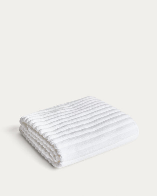 Serviette de bain Navira 100 % coton blanc 70 x 140 cm