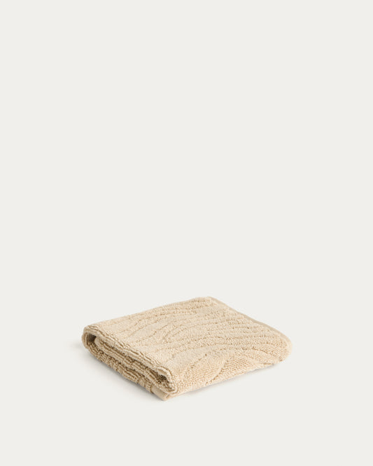 Essuie-mains Dalira 100 % coton jacquard à motif zèbre beige 30 x 50 cm