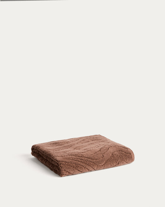 Serviette de toilette Dalira 100 % coton jacquard à motif zèbre marron foncé 50 x 90 cm