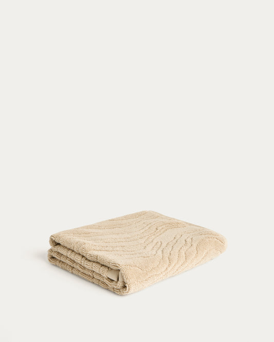 Serviette de toilette Dalira 100 % coton jacquard à motif zèbre beige 50 x 90 cm