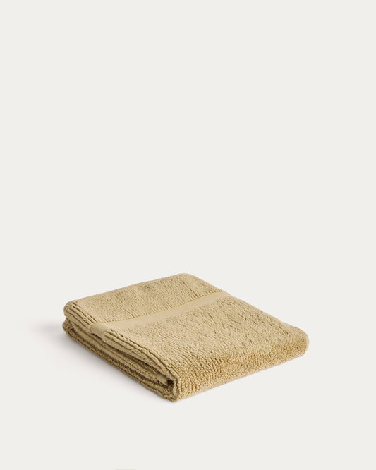 Serviette de toilette Olvira 100 % coton jacquard vert foncé 50 x 90 cm