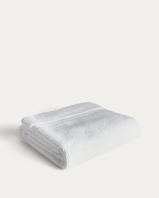 Serviette de bain Olvira 100 % coton jacquard blanc 70 x 140 cm