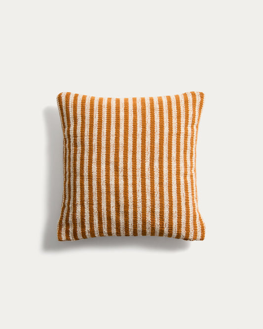 Housse de coussin Dirome 100 % PET rayures orange 45 x 45 cm