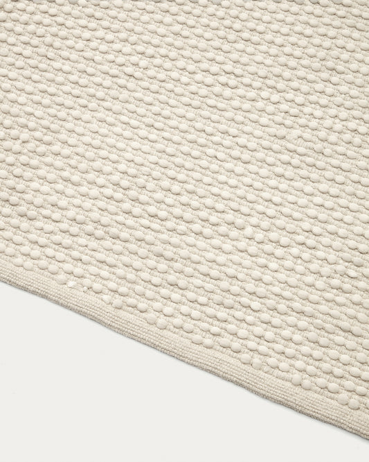 Tapis Mascarell en coton et polyester blanc 200 x 300 cm