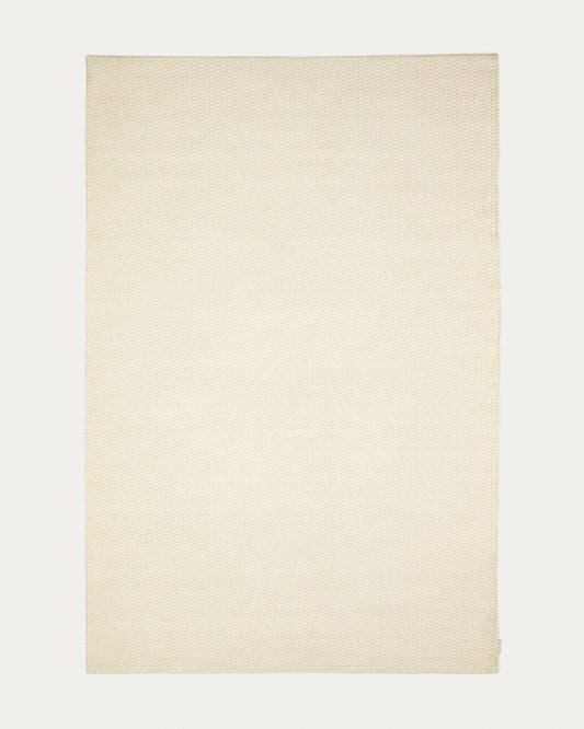 Tapis Mascarell en coton et polyester blanc 200 x 300 cm
