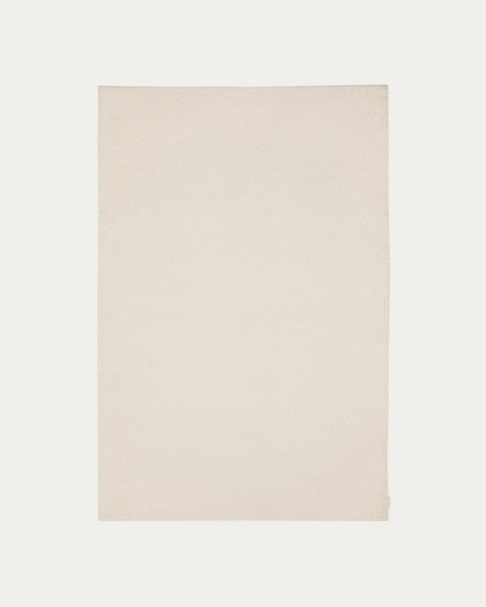 Tapis Mascarell en coton et polyester blanc 200 x 300 cm