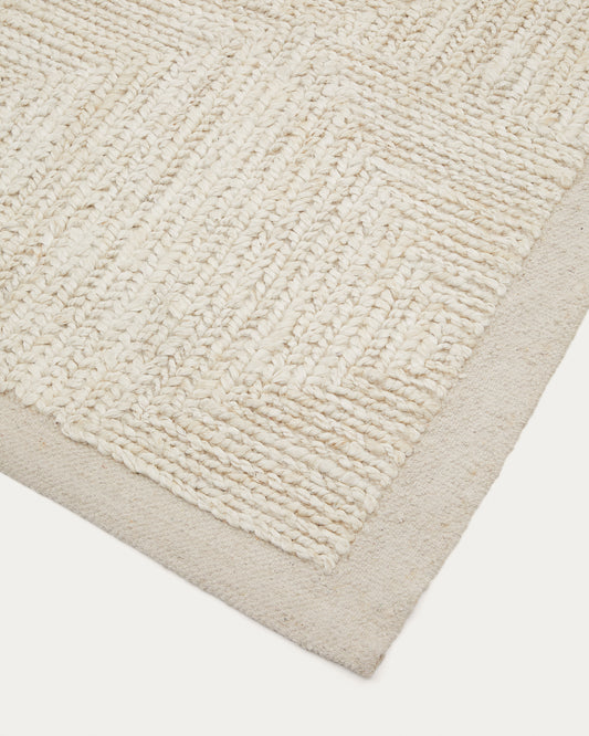 Tapis Sicali en jute blanc 160 x 230 cm