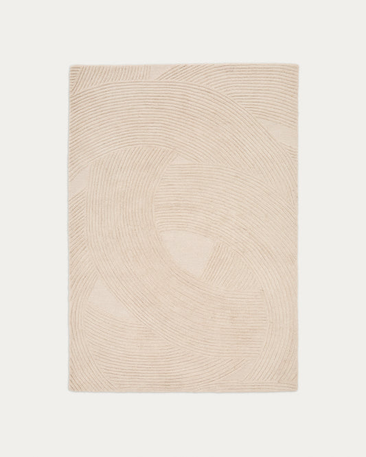 Tapis Domm en laine beige 160 x 230 cm