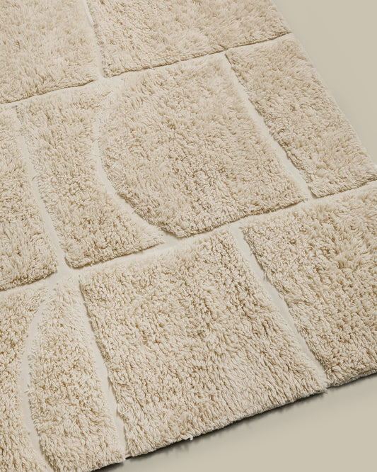 Tapis Nak jacquard en laine écru 200 x 300 cm