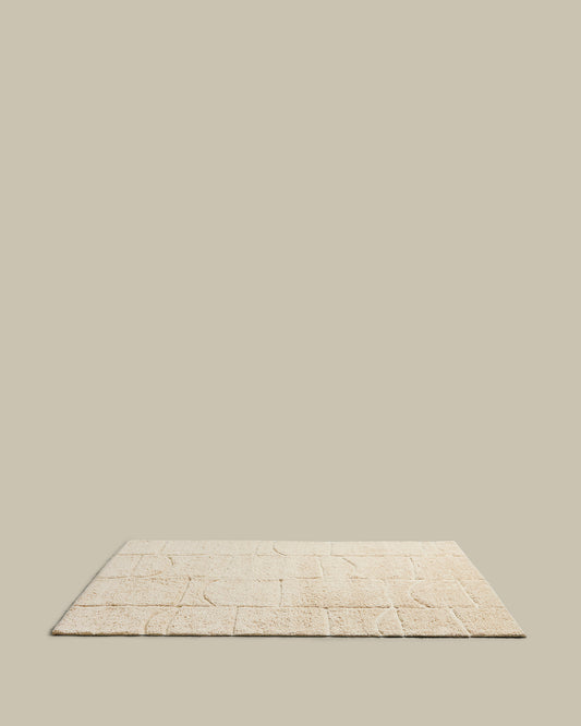 Tapis Nak jacquard en laine écru 200 x 300 cm