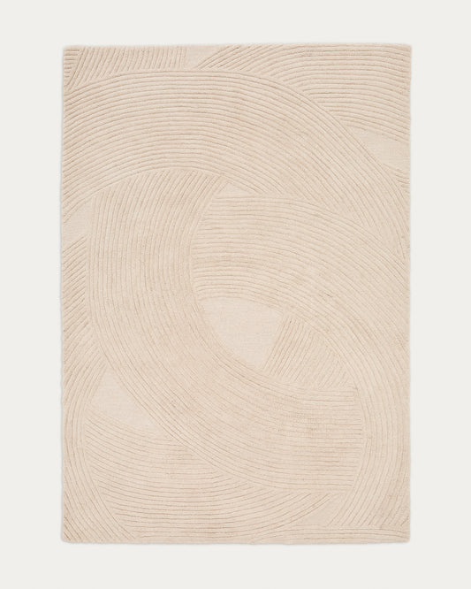 Tapis Domm en laine beige 200 x 300 cm