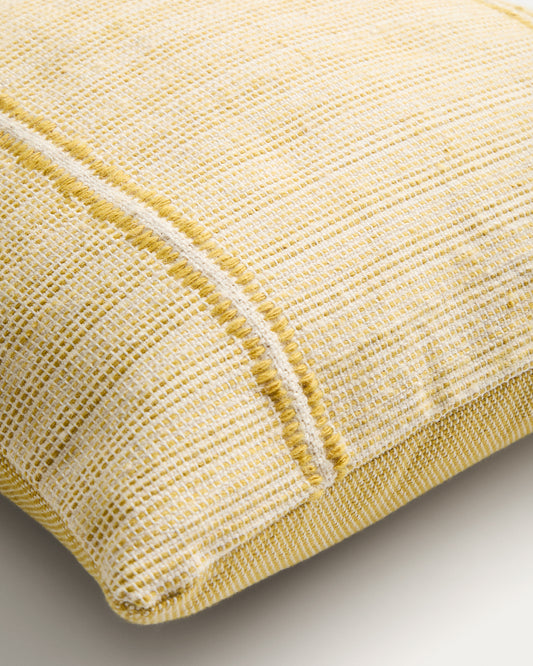 Housse de coussin Drati 100 % PET jaune 45 x 45 cm