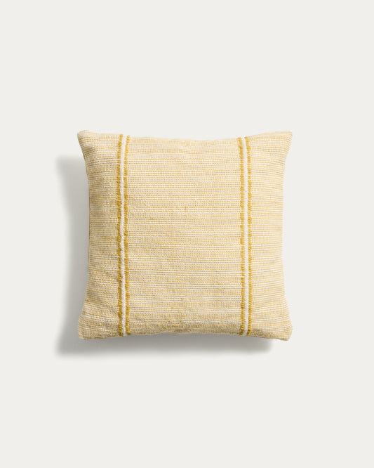 Housse de coussin Drati 100 % PET jaune 45 x 45 cm