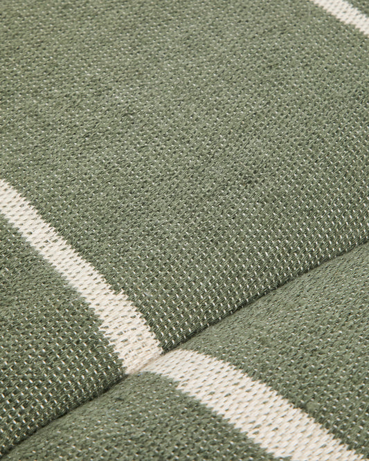 Coussin pour bain de soleil Daila avec motif Ikat 100 % PET vert 50 x 175 cm