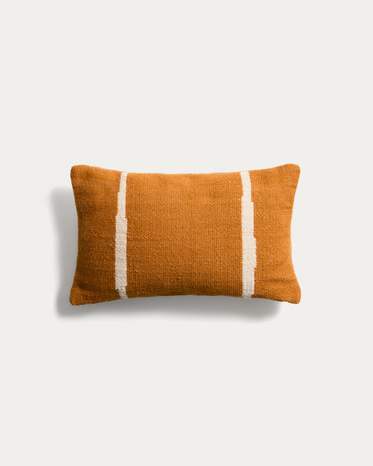 Housse de coussin Daila avec motif Ikat 100 % PET orange 30 x 50 cm