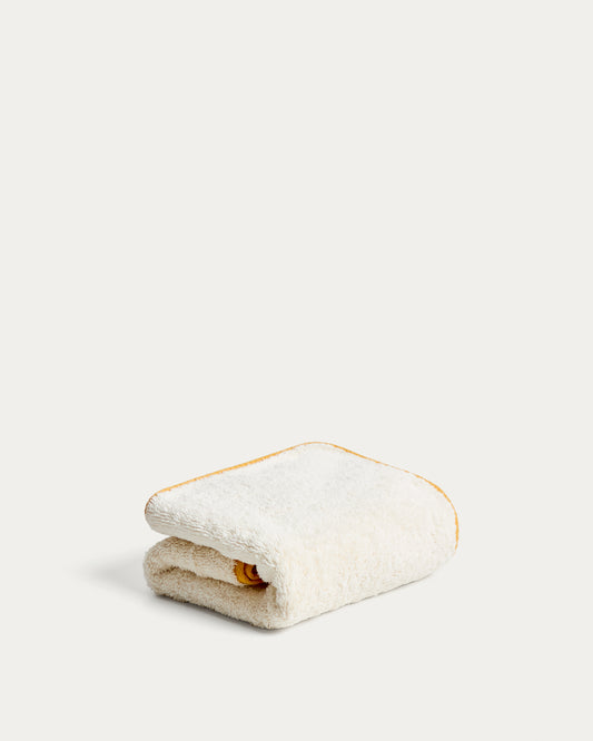 Serviette Sedora 100 % coton avec motif contrasté jaune 50 x 90 cm