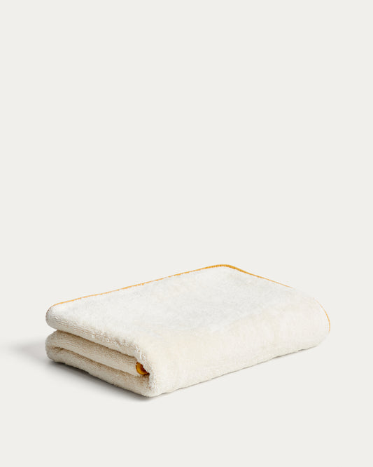 Serviette Sedora 100 % coton avec motif contrasté jaune 100 x 150 cm