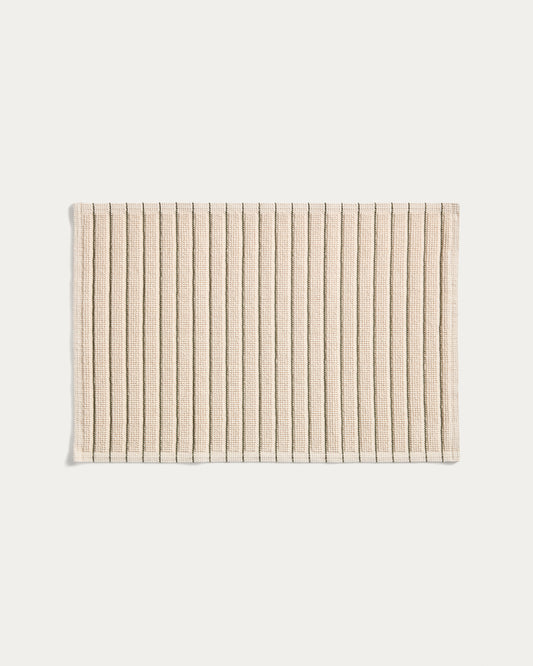 Tapis de bain Merade en coton à rayures vertes 50 x 80 cm