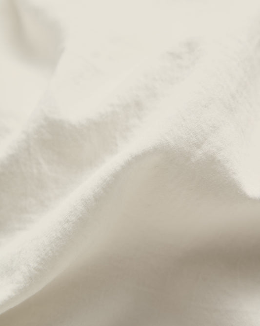 Housse de couette Sirale 100 % satin de coton fini lavé blanc pour lit de 150/160 cm