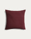 Housse de coussin Tarilo 100 % coton avec plis grenat 50 x 50 cm