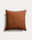 Housse de coussin Tarilo 100 % coton avec plis orange 50 x 50 cm