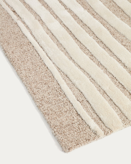 Colire beige wool and viscose rug 200 x 300 cm
