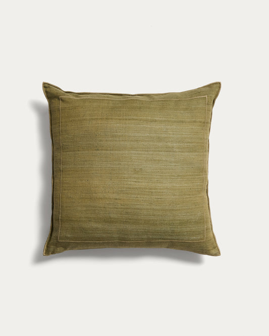 Housse de coussin Brellet en soie verte 45 x 45 cm