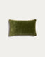 Ovelin green and ecru velvet cushion cover 30 x 50 cm