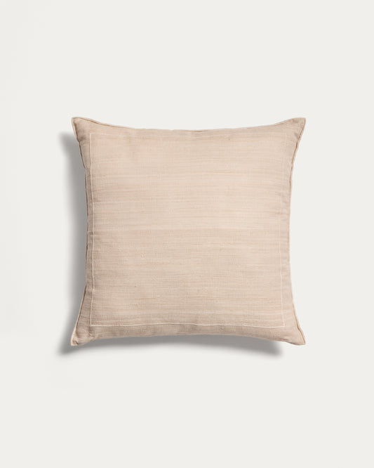 Housse de coussin Brellet en soie écru 45 x 45 cm