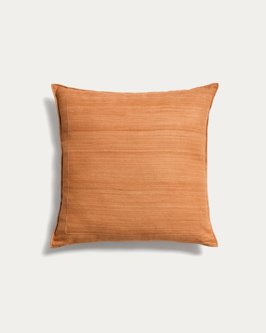 Housse de coussin Brellet en soie orange 45 x 45 cm