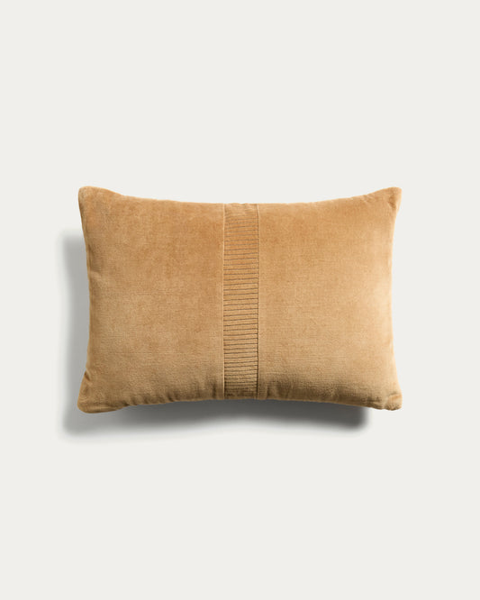 Housse de coussin Tavre en velours avec détail brodé beige 30 x 50 cm