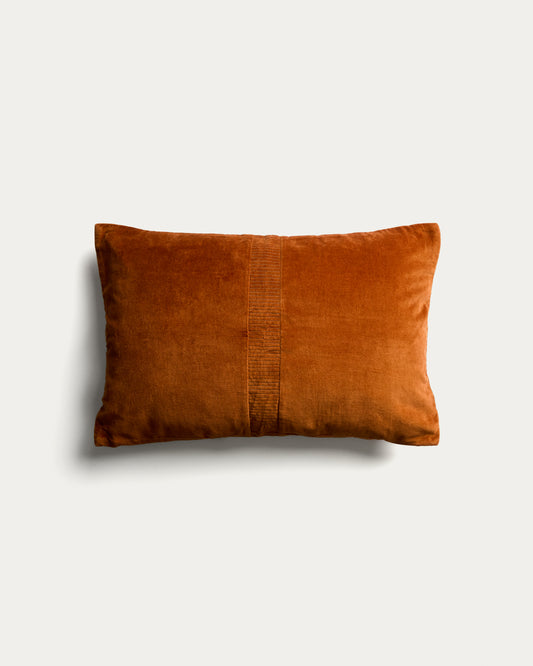 Housse de coussin Tavre en velours avec détail brodé orange 30 x 50 cm