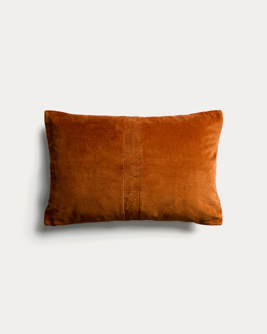Housse de coussin Tavre en velours avec détail brodé orange 30 x 50 cm