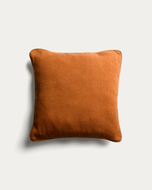 Housse de coussin Lunor avec passepoil contrasté orange 45 x 45 cm