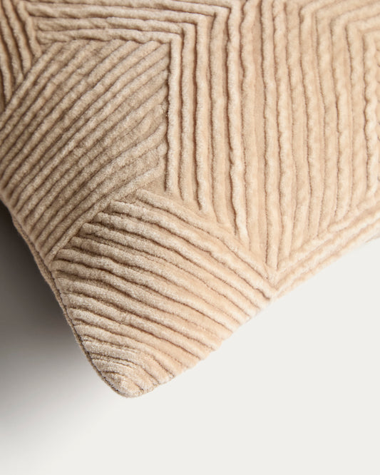 Housse de coussin Morine en velours blanc cassé 50 x 50 cm