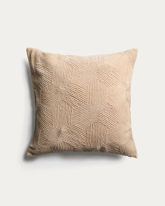 Housse de coussin Morine en velours blanc cassé 50 x 50 cm