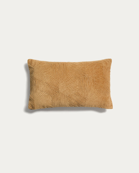 Housse de coussin Morine en velours beige 30 x 50 cm