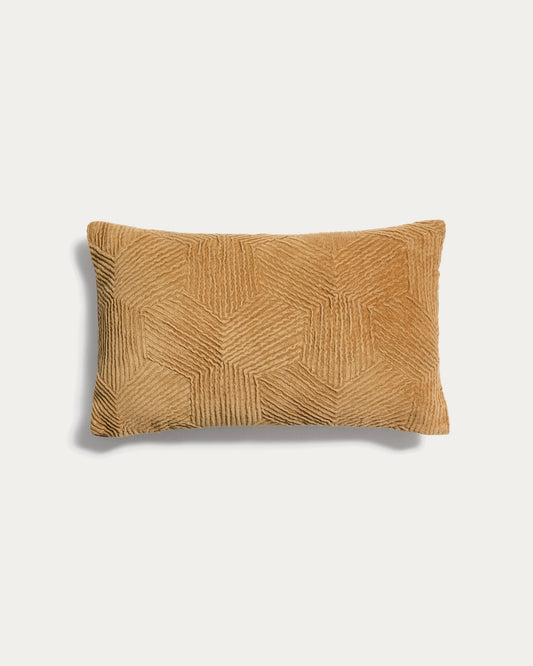 Housse de coussin Morine en velours beige 30 x 50 cm