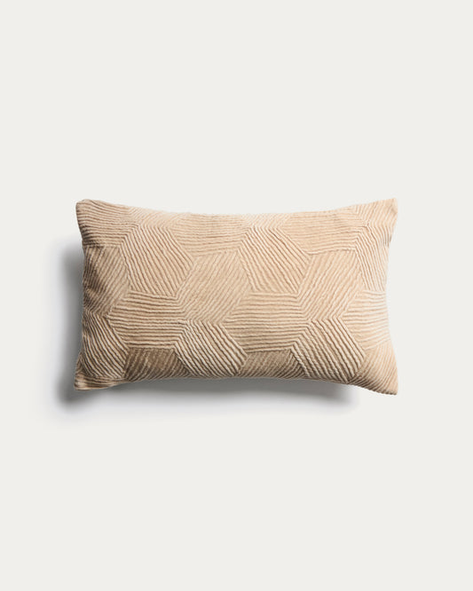 Housse de coussin Morine en velours blanc cassé 30 x 50 cm