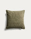 Housse de coussin Olinan en bouclette chinée verte 50 x 50 cm