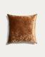 Caril 100%-cotton jacquard mustard velvet cushion cover 45 x 45 cm