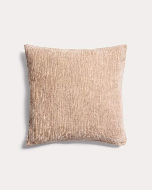 Housse de coussin Vori 100 % coton effet froissé écru 50 x 50 cm