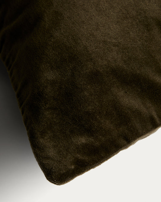 Tavre green velvet cushion cover with embroidered detailing 40 x 60 cm
