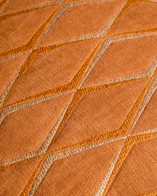 Housse de coussin Branel en micro-velours avec broderie orange 45 x 45 cm