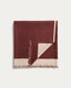 Orlet maroon and beige reversible wool blanket 130 x 170 cm