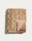 Oruma light brown astrakhan-effect faux fur blanket 140 x 200 cm